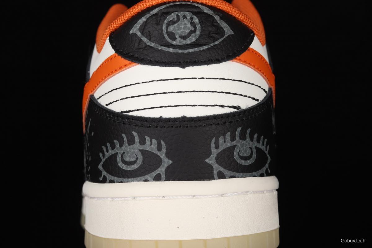 NIKE SB DUNK Low Halloween black, white and orange luminous Halloween SB rebound fashion casual board shoes DD3357-100