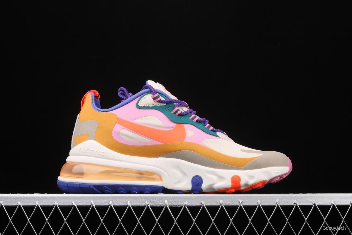 NIKE Air Max 270React new high-frequency mesh function half-palm air cushion cushioning running cloth shoes CU3014-181,