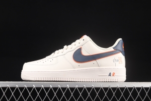 NIKE Air Force 1x07 Low rice white blue hook low top casual board shoes BS8871-101