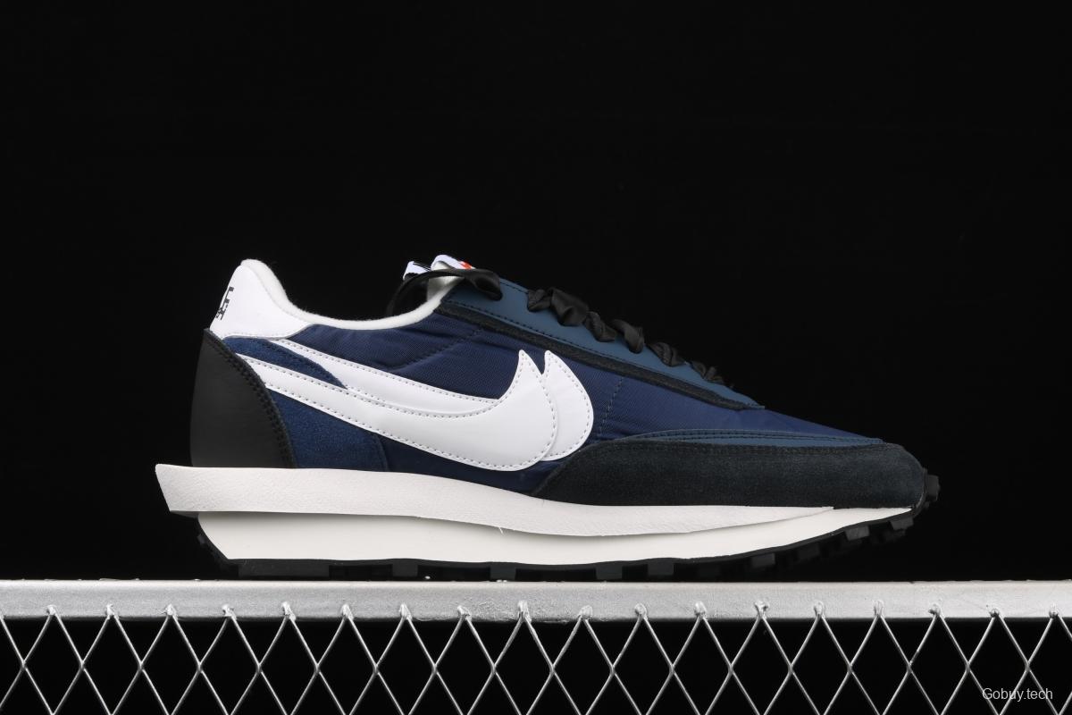 Fragment Design x Sacai x NIKE LVD Waffle Daybreak Fujiwara Hiroshi Fujiwara co-signed the catwalk style double hook Swoosh running shoes BV0073-041