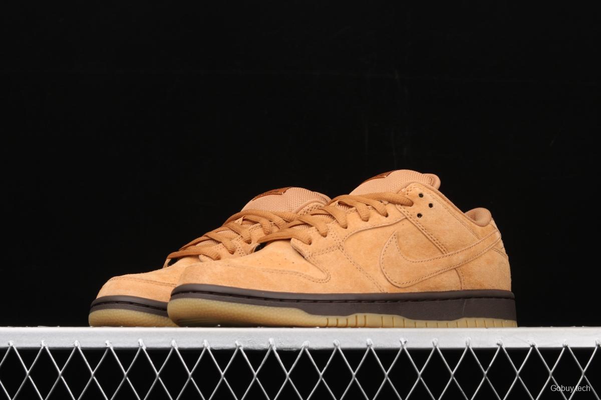 NIKE SB DUNK Low Pro wheat color deciduous yellow low-side sports skateboard shoes BQ6817-204