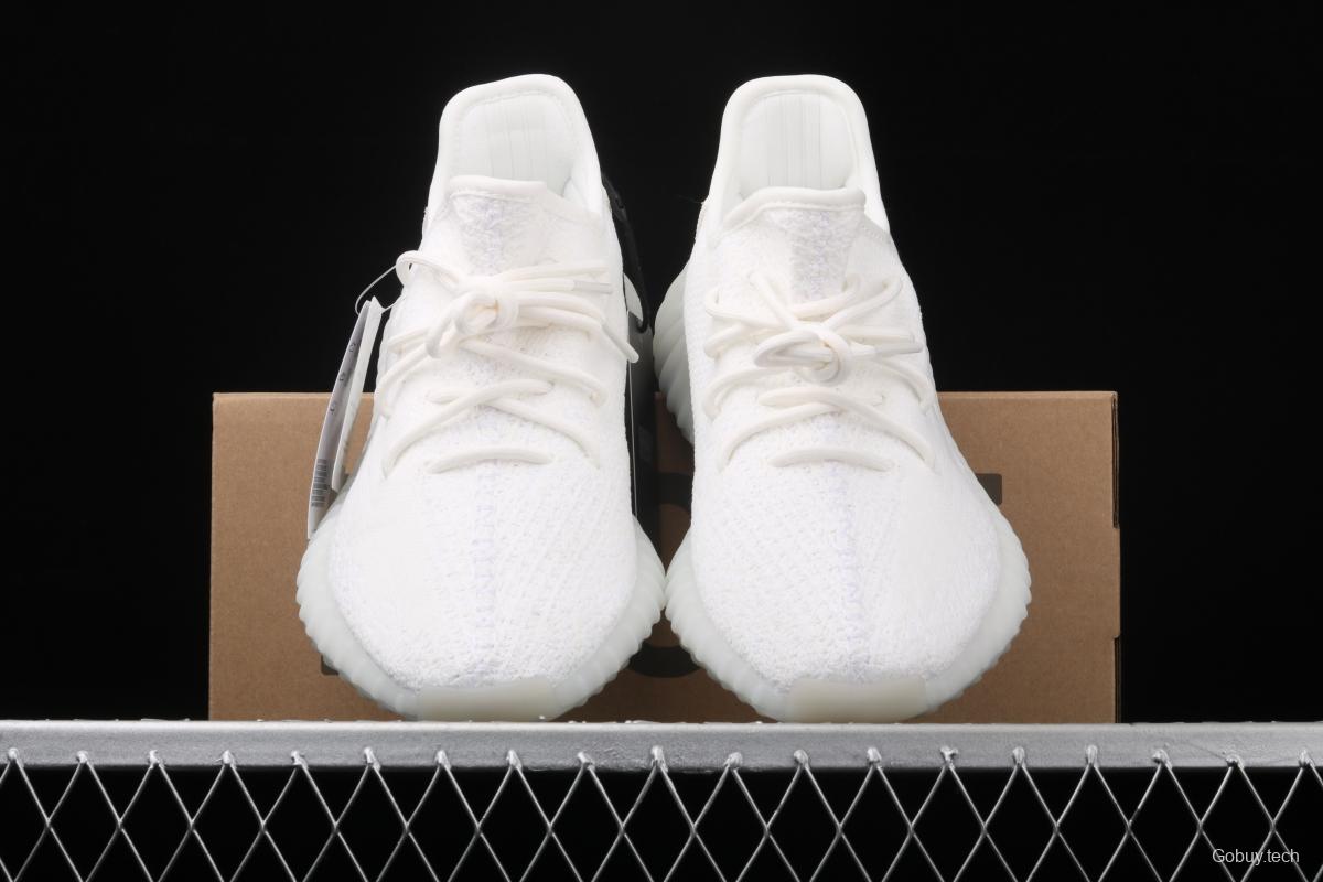 Adidas Yeezy 350V2 All White Real Boost Basf das coconut 350 second generation CP9366 fluorescent white BASF popcorn