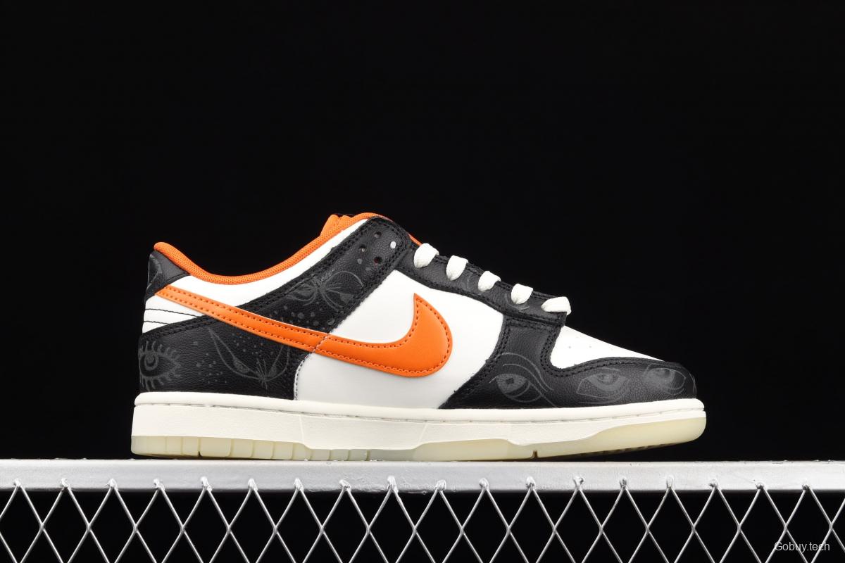 NIKE SB DUNK Low Halloween black, white and orange luminous Halloween SB rebound fashion casual board shoes DD3357-100