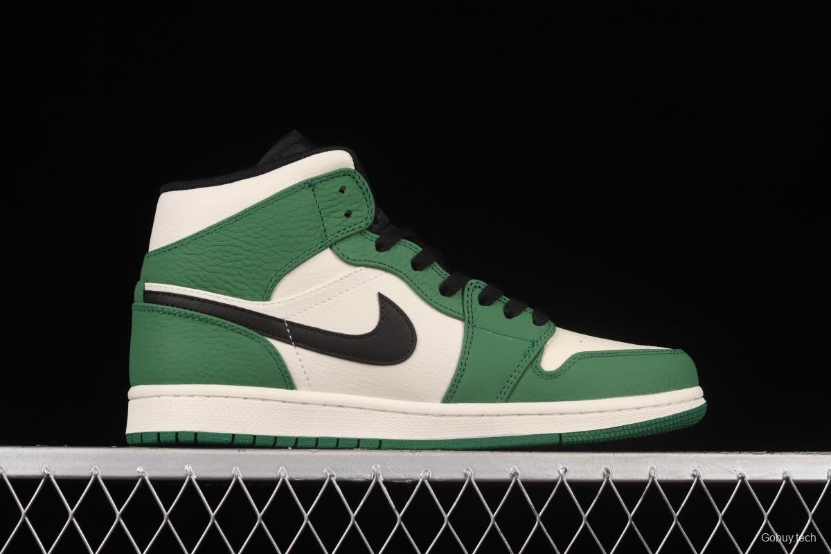 Air Jordan 1 Mid refreshing green toe middle upper basketball shoes 852542-301