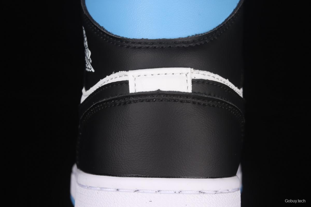 Air Jordan 1 Mid SE black, white and blue BQ6472-102