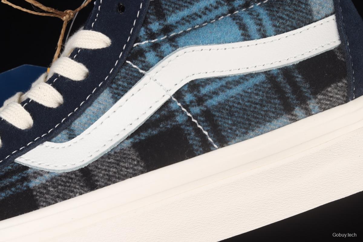 Vans Sk8-Hi 38 Dx Pendleton co-named blue plaid high-top casual board shoes VN0A38GF9GS