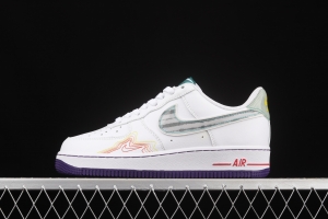 NIKE Air Force 1y07 Low mandarin duck dazzling color thread hook low top casual board shoes CW6015-100