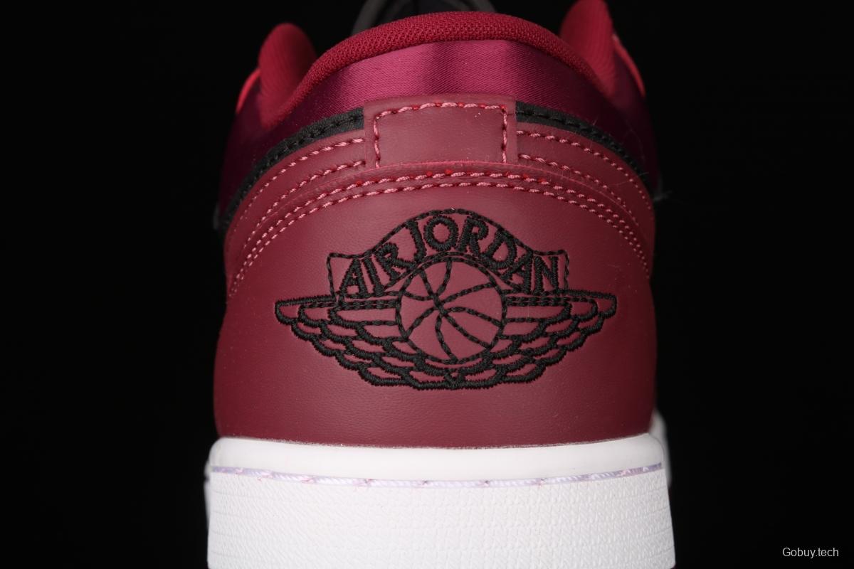 Air Jordan1 Low Black Wine Red Metal Flying Wings reverse low Top Basketball shoes DB6491-600