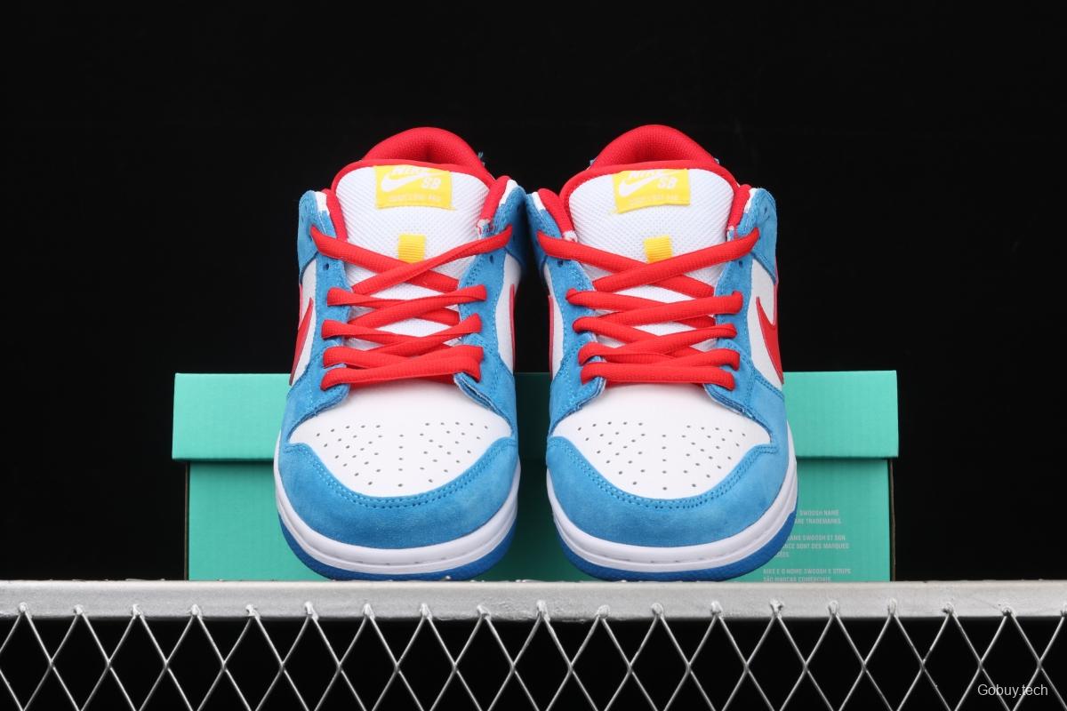 NIKE SB DUNK Low Doraemon robot cat theme color matching low upper skateboard shoes 819674-420