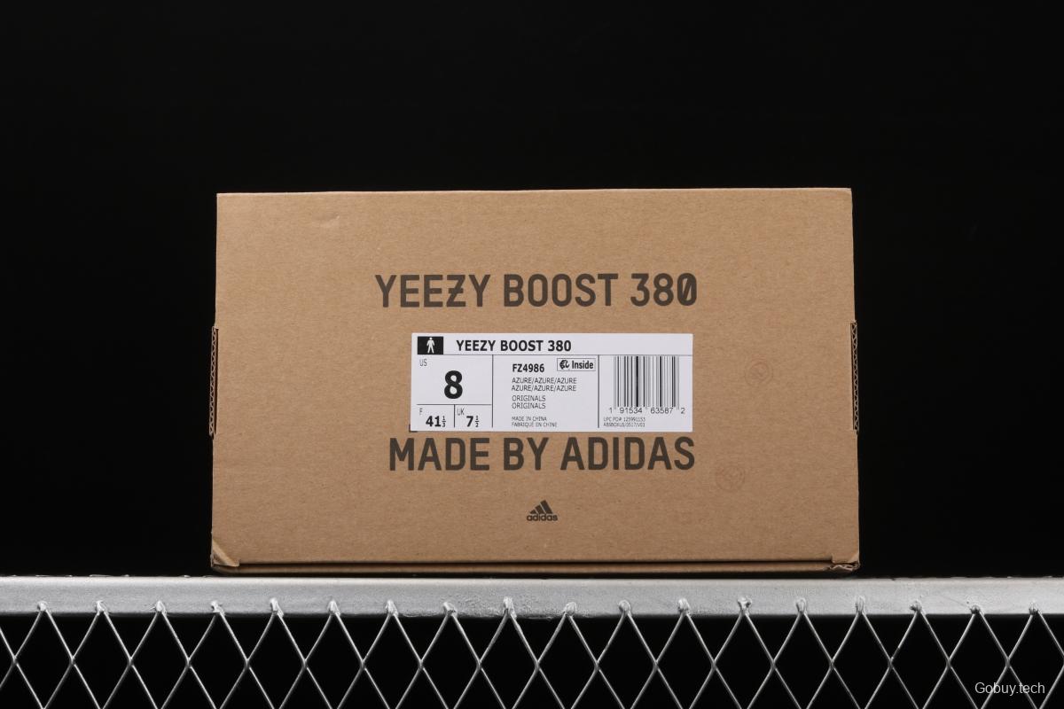 Adidas Yeezy Boost 380 Blue Oat FZ4986 Kanye jointly limits coconut 380 blue and brown running shoes