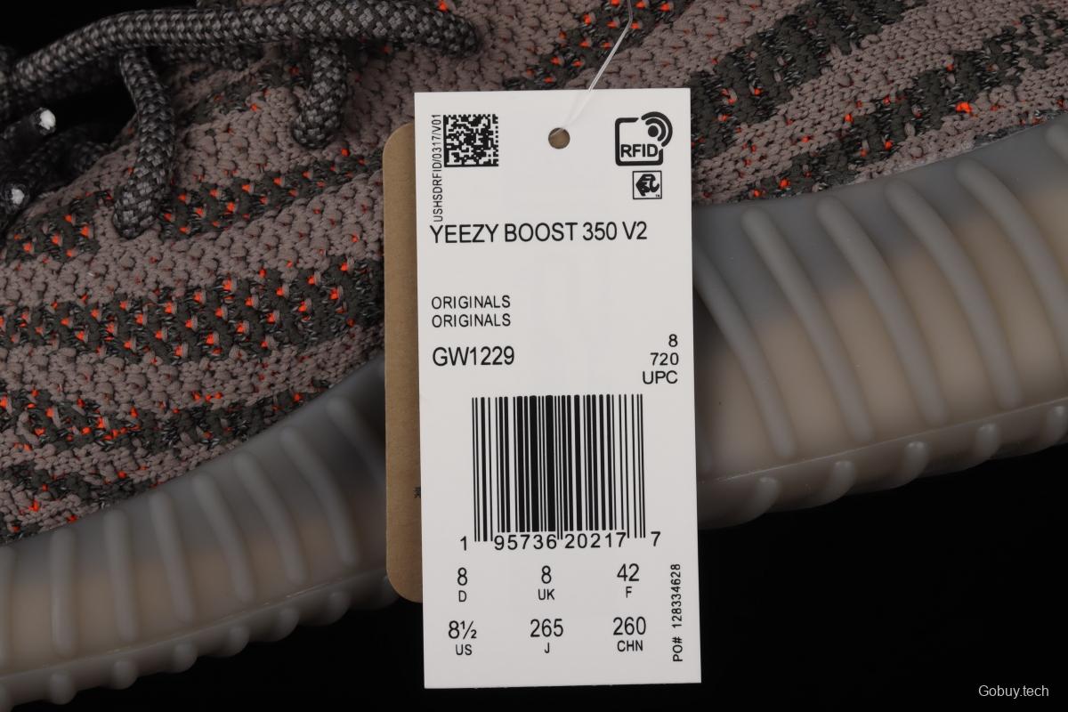 Adidas Yeezy 350 Boost V2 GW1229 Darth Coconut 350 second generation gray orange star