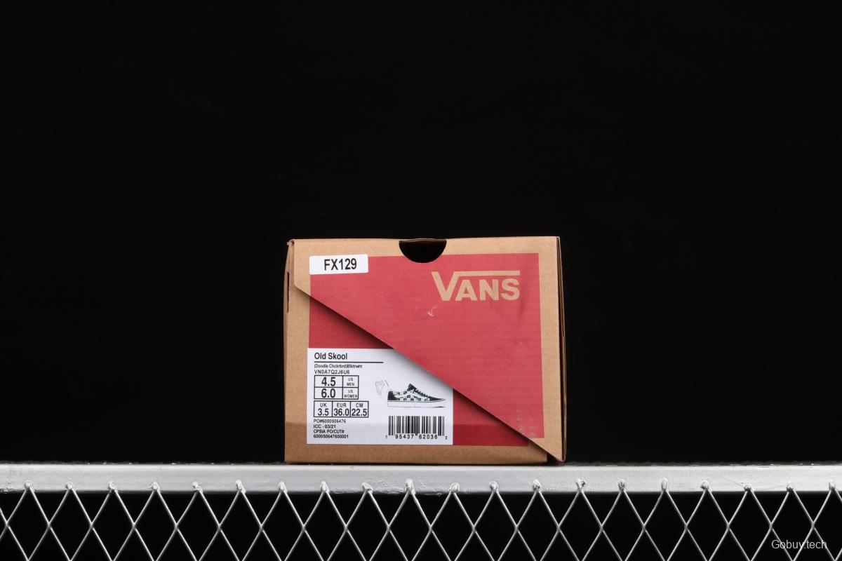 Vans Old Skool black-and-white graffiti printed low-top shoes VN0A7Q2J6U6