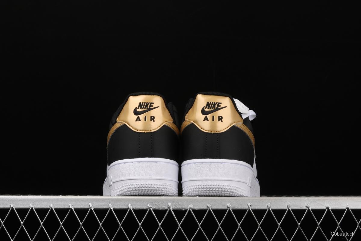 NIKE Air Force 1' 07 Lx black gold low upper shoes CZ9189-001