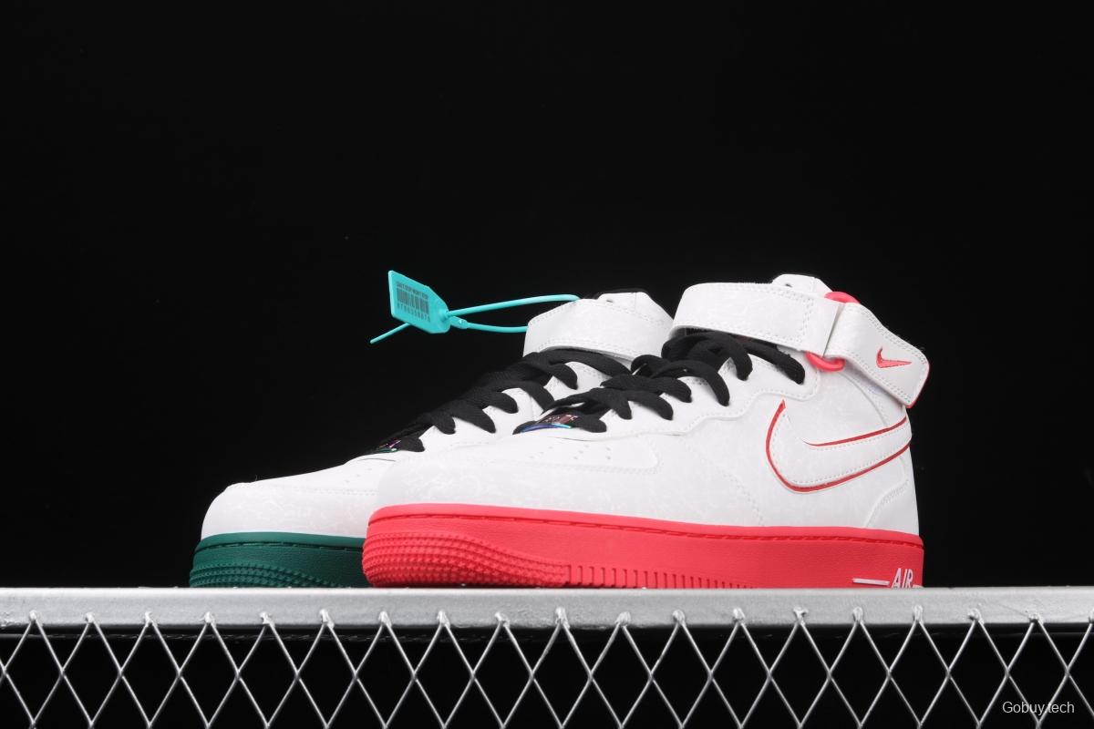 NIKE Air Force 1 High'07 Le ChinaHoop Dreams Red and Green Mandarin Duck Chinese Basketball Dream Limited Edition Zhongbang Leisure Board shoes CK4581-131