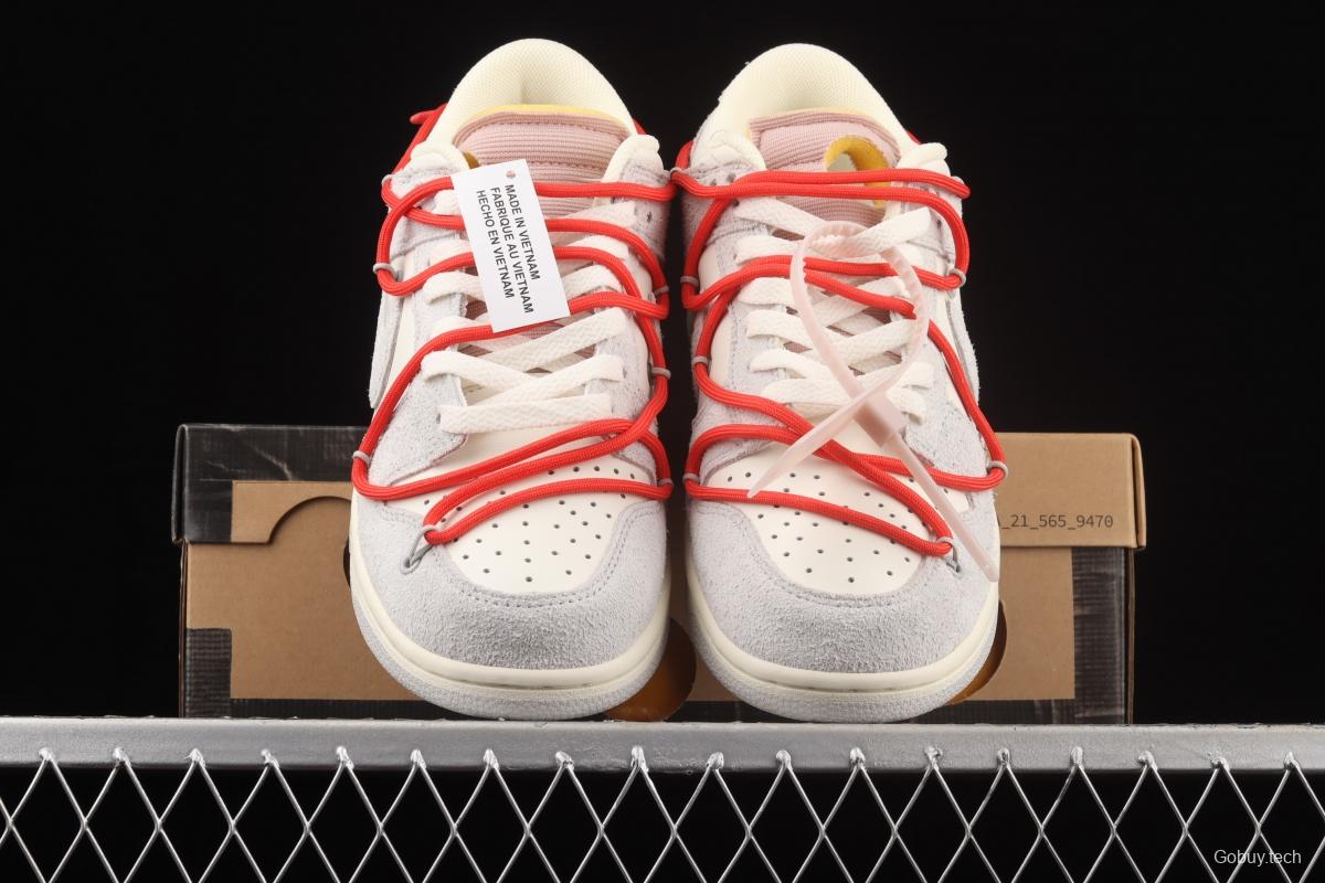 OFF-White x NIKE DUNK Low OW suede SB buckle rebound fashion casual board shoes DJ0950-118