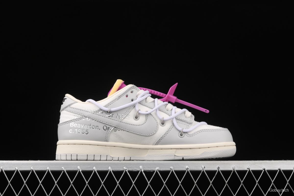 OFF-White x NIKE DUNK Low 03 of 50 OW white gray leisure sports skateboard shoes DM1602-118