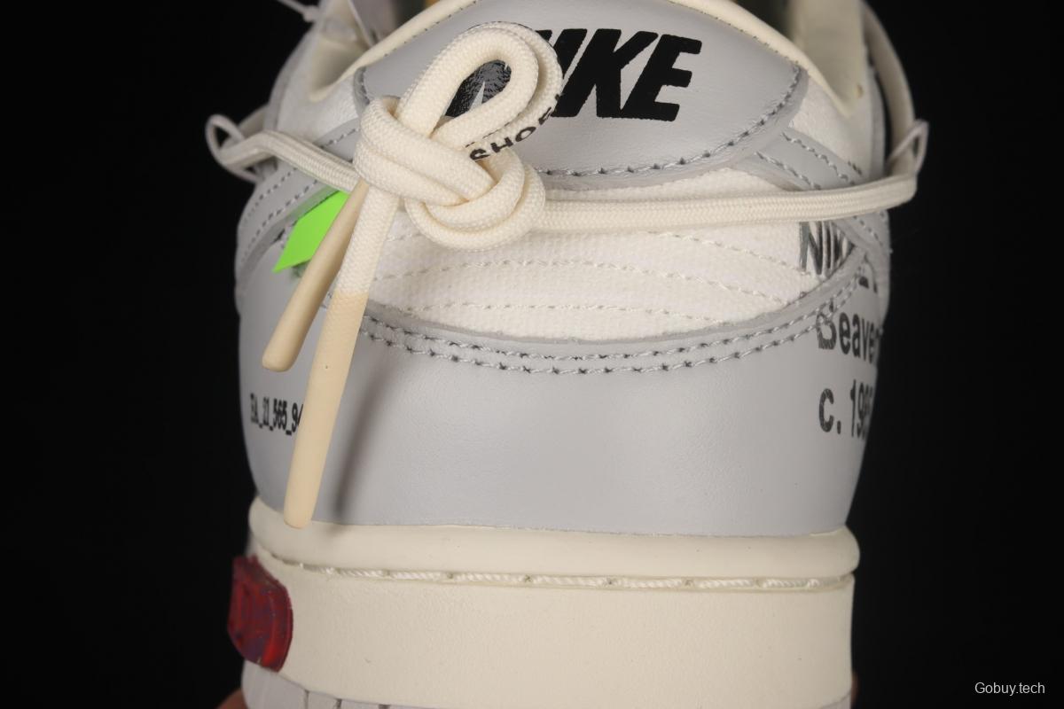 OFF-White x NIKE DUNK Low OW gray SB buckle rebound fashion casual board shoes DM1602-121