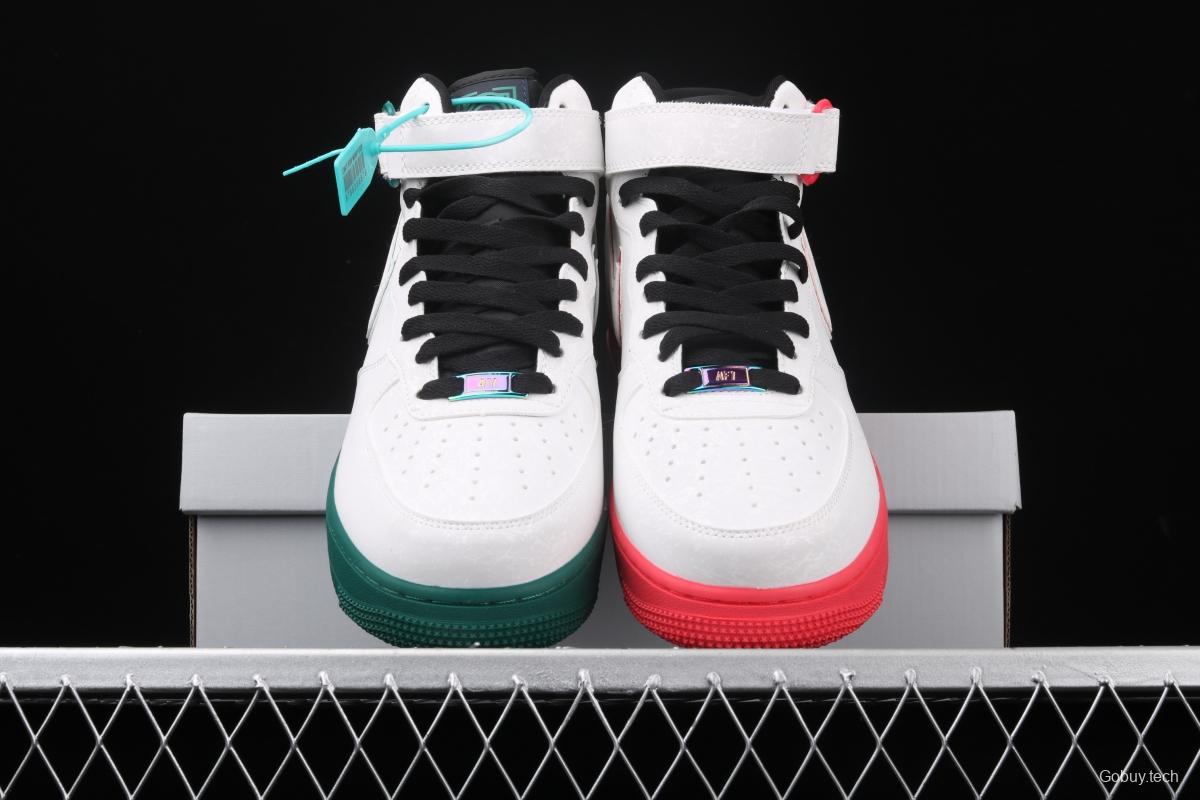 NIKE Air Force 1 High'07 Le ChinaHoop Dreams Red and Green Mandarin Duck Chinese Basketball Dream Limited Edition Zhongbang Leisure Board shoes CK4581-131