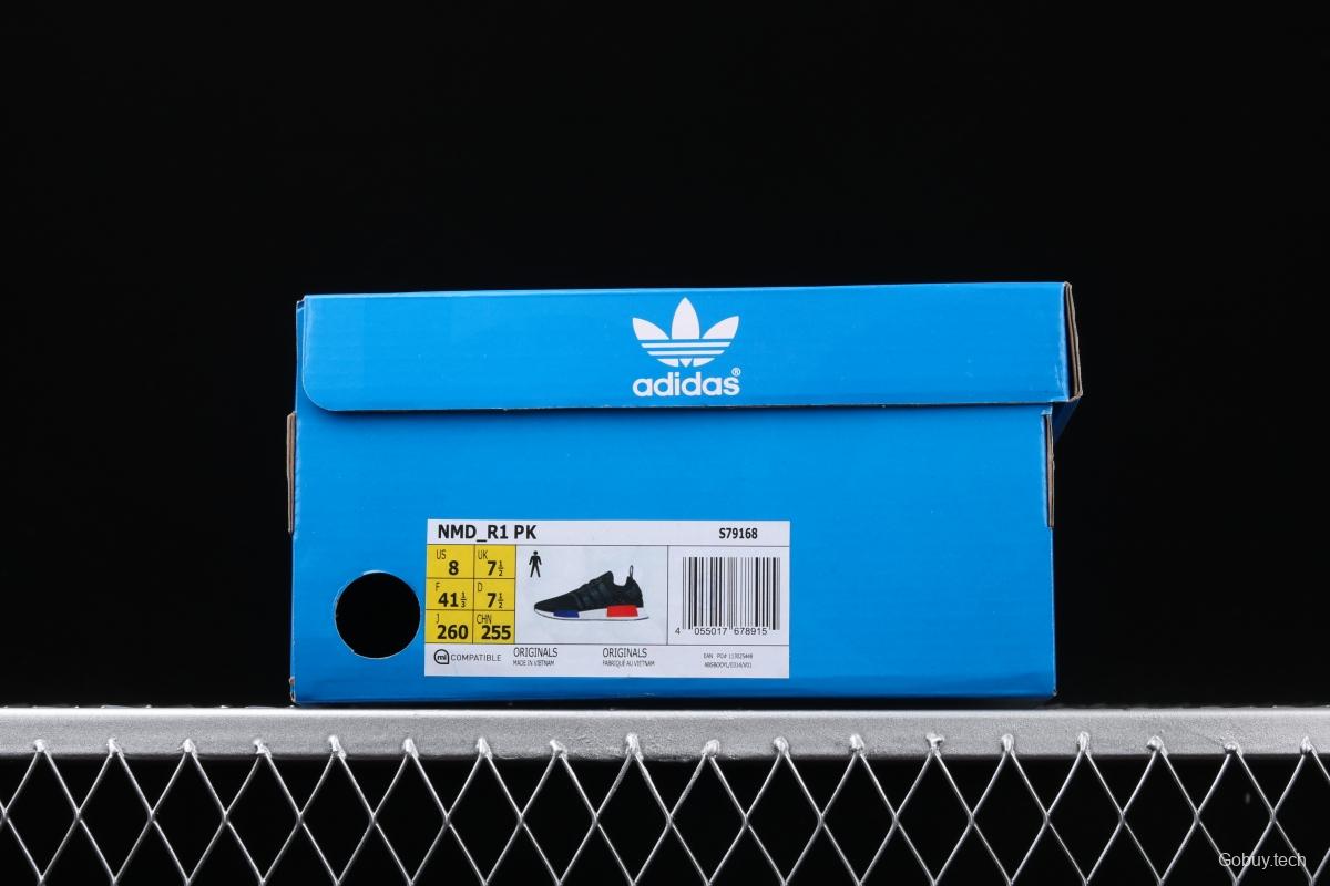 Adidas NMD_R1 Boost competes for S79168 black, blue and red color matching. Dongguan original large particles feel super soft.