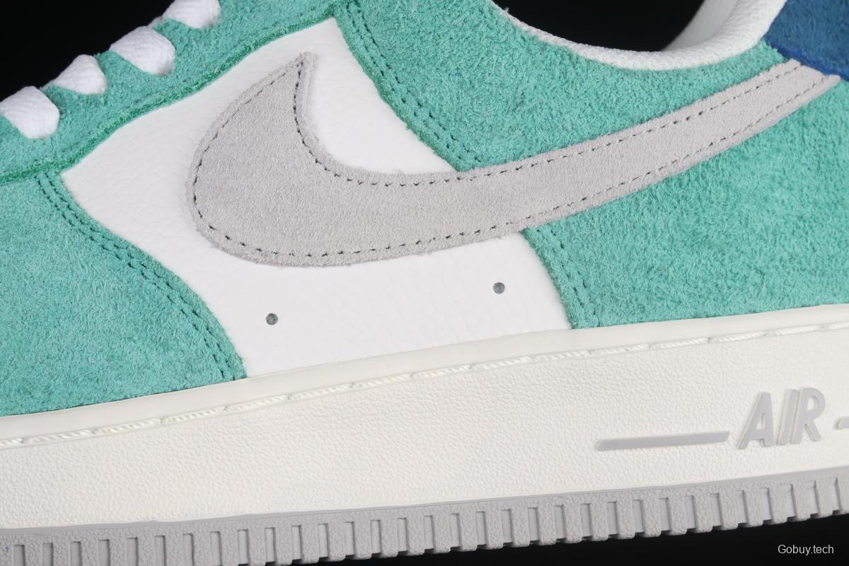 NIKE Air Force 1' 07 Low light green suede stitching low-top casual board shoes BQ8988-102