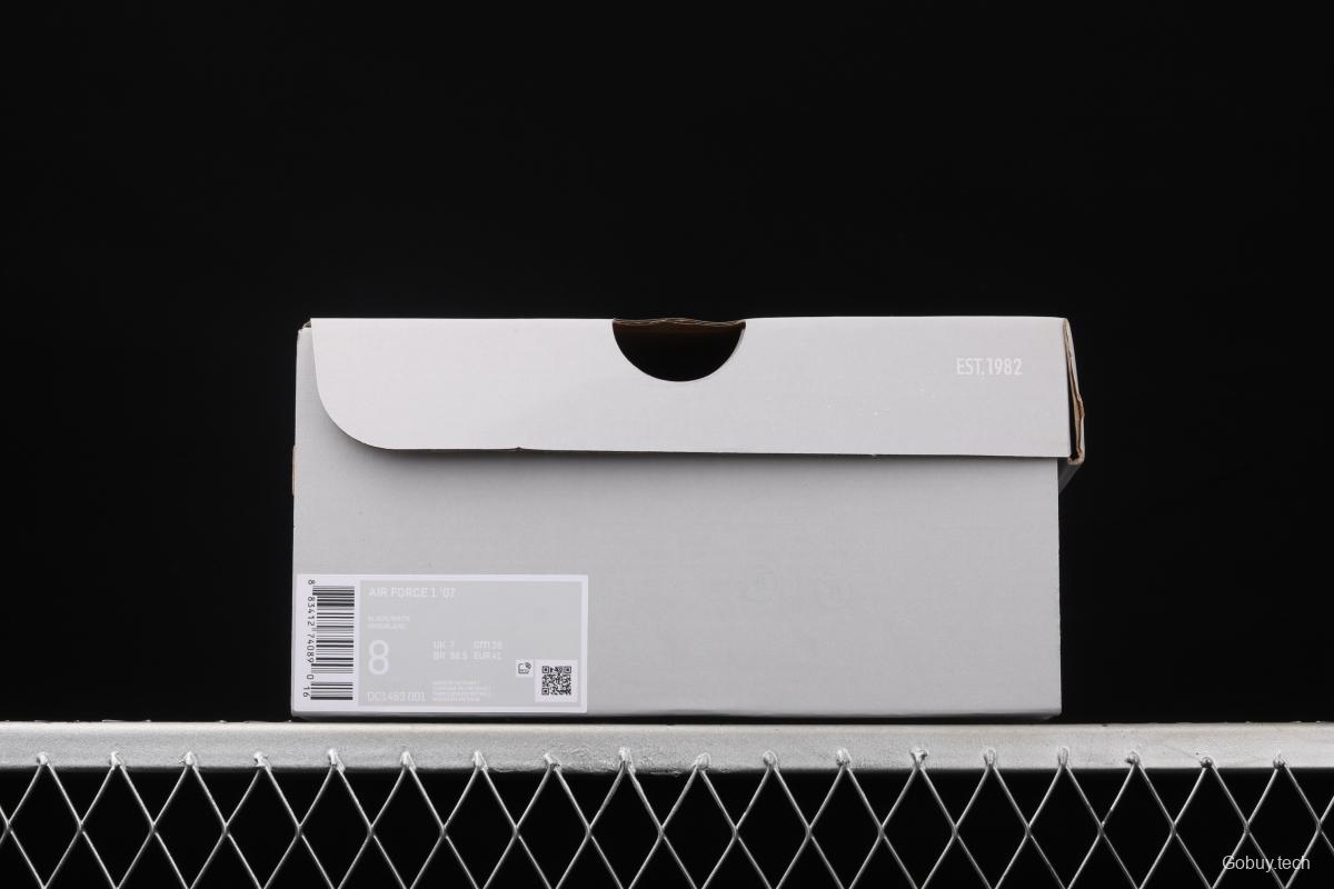 NIKE Air Force 1x07 Low black and white embroidered low-top casual board shoes DC1483-001