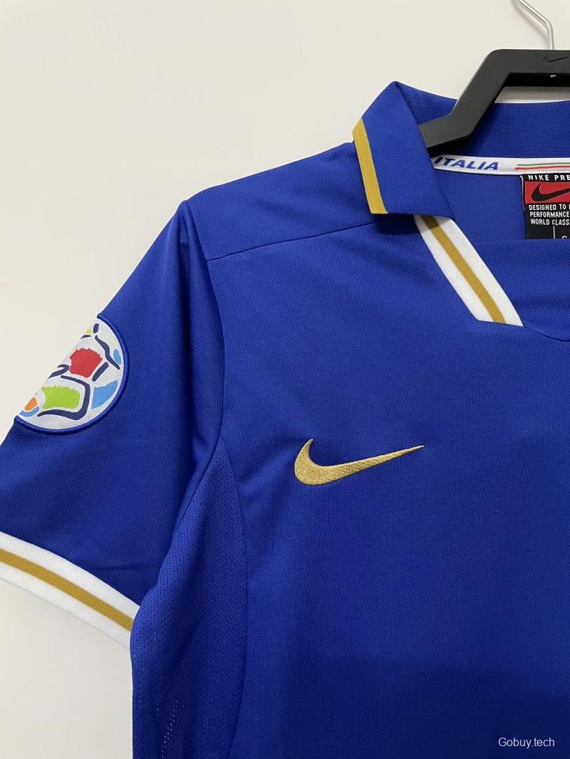 Retro 1996 Italy Home With 96 EURO Patch Soccer Jersey