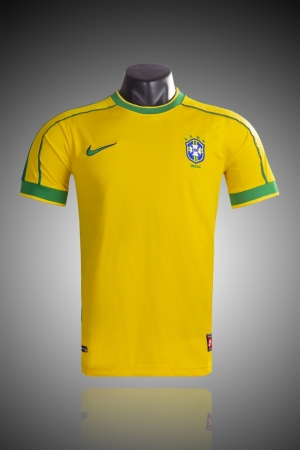 Retro 1998 Brazil Home Soccer Jersey