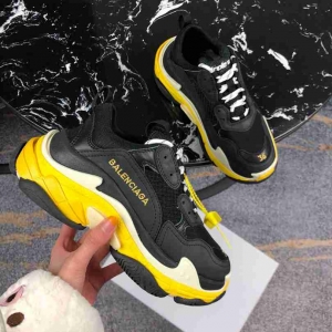 Men Balenciaga Triple-S Sneaker Yellow Sole Black