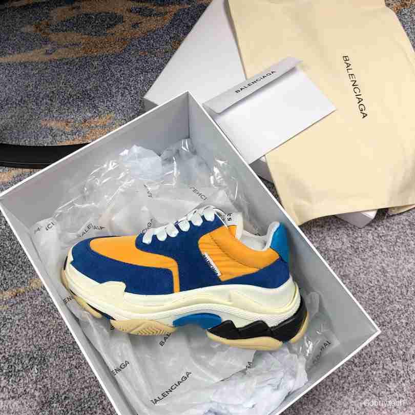 Men Balenciaga Triple-S 2 Navy/Yellow Sneaker