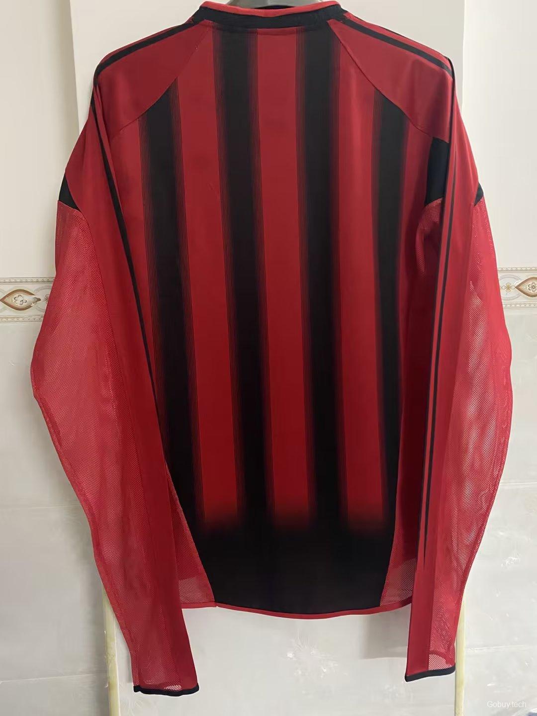 Retro 04 05 AC Milan Home Long Sleeve Jersey