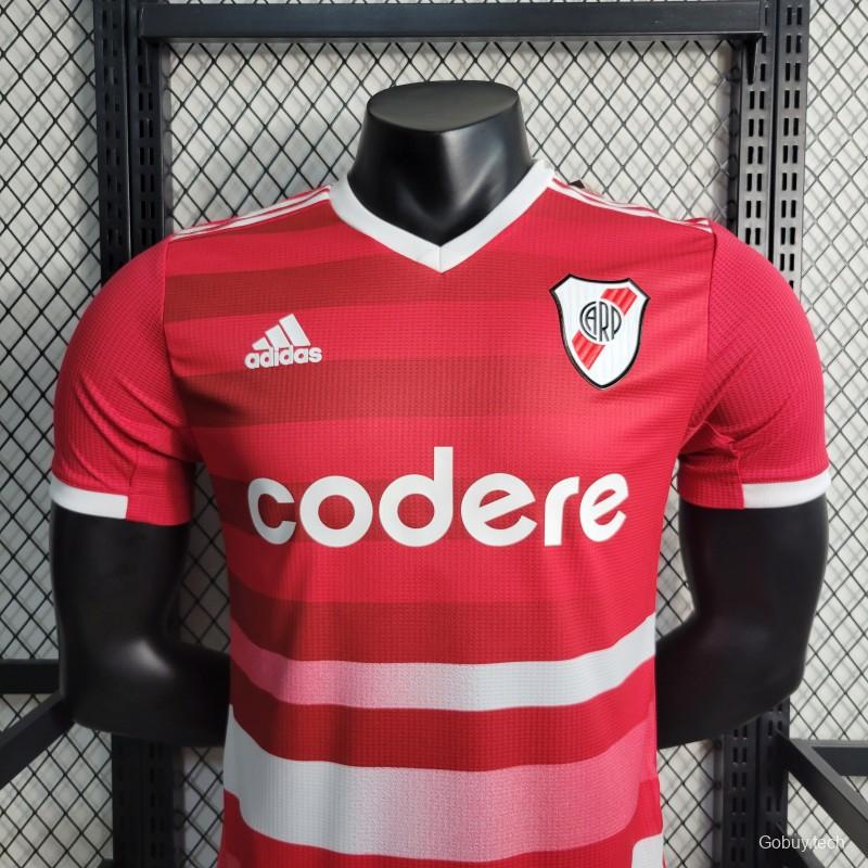 Player Version 23-24 River Plate Away Red Jersey