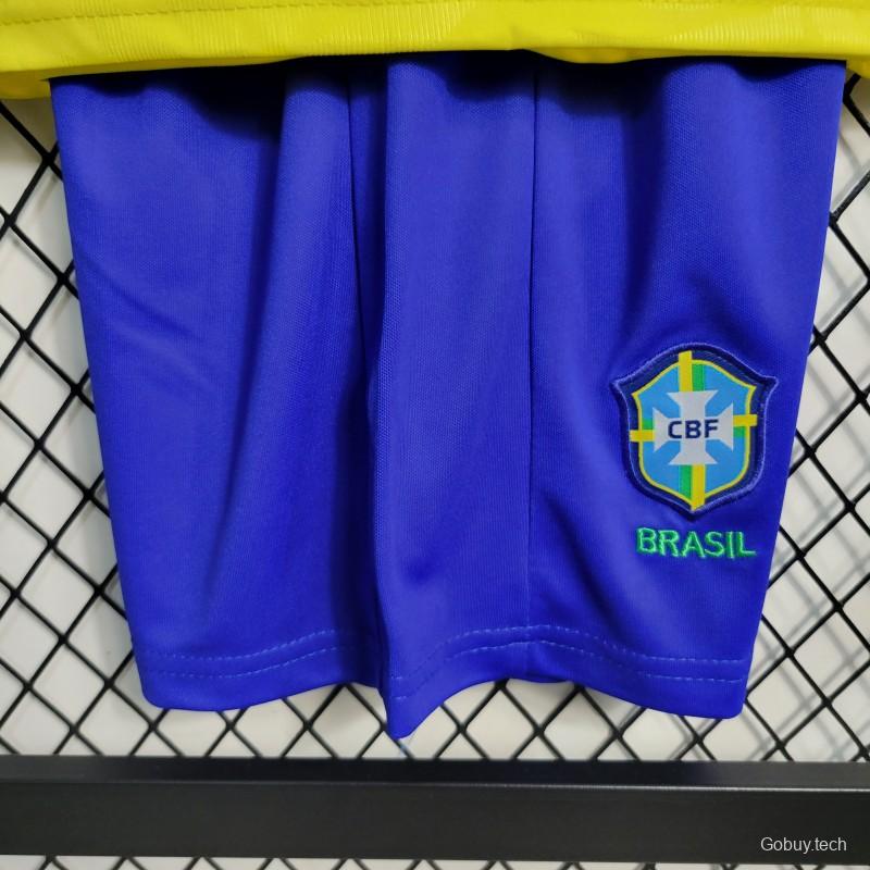 23-24 Kids Brazil Home Jersey Size 16-28