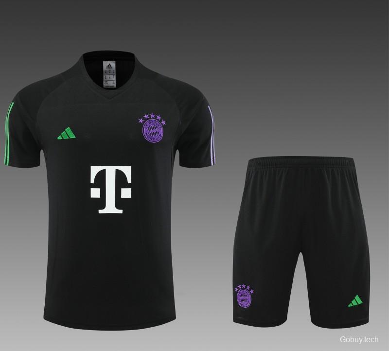 23 24 Bayern Munich Black Short Sleeve+Shorts