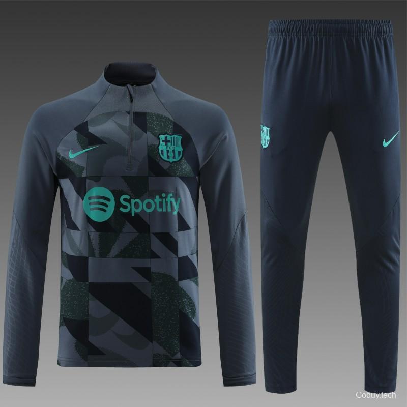 23/24 Barcelona Grey Half Zipper Jacket+Pants