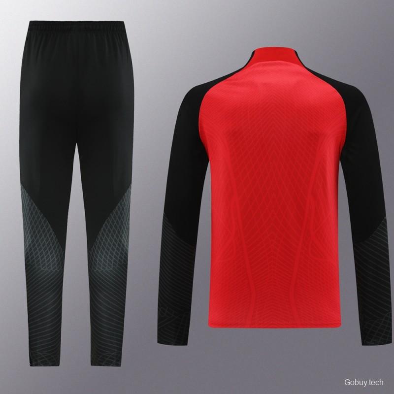 2024 Nike Red/Black Half Zipper Jacket+Pants