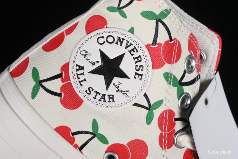 Converse Chuck 1970s Official Cherry Embroidery Platform Vulcanized Canvas Sneakers - A08096C