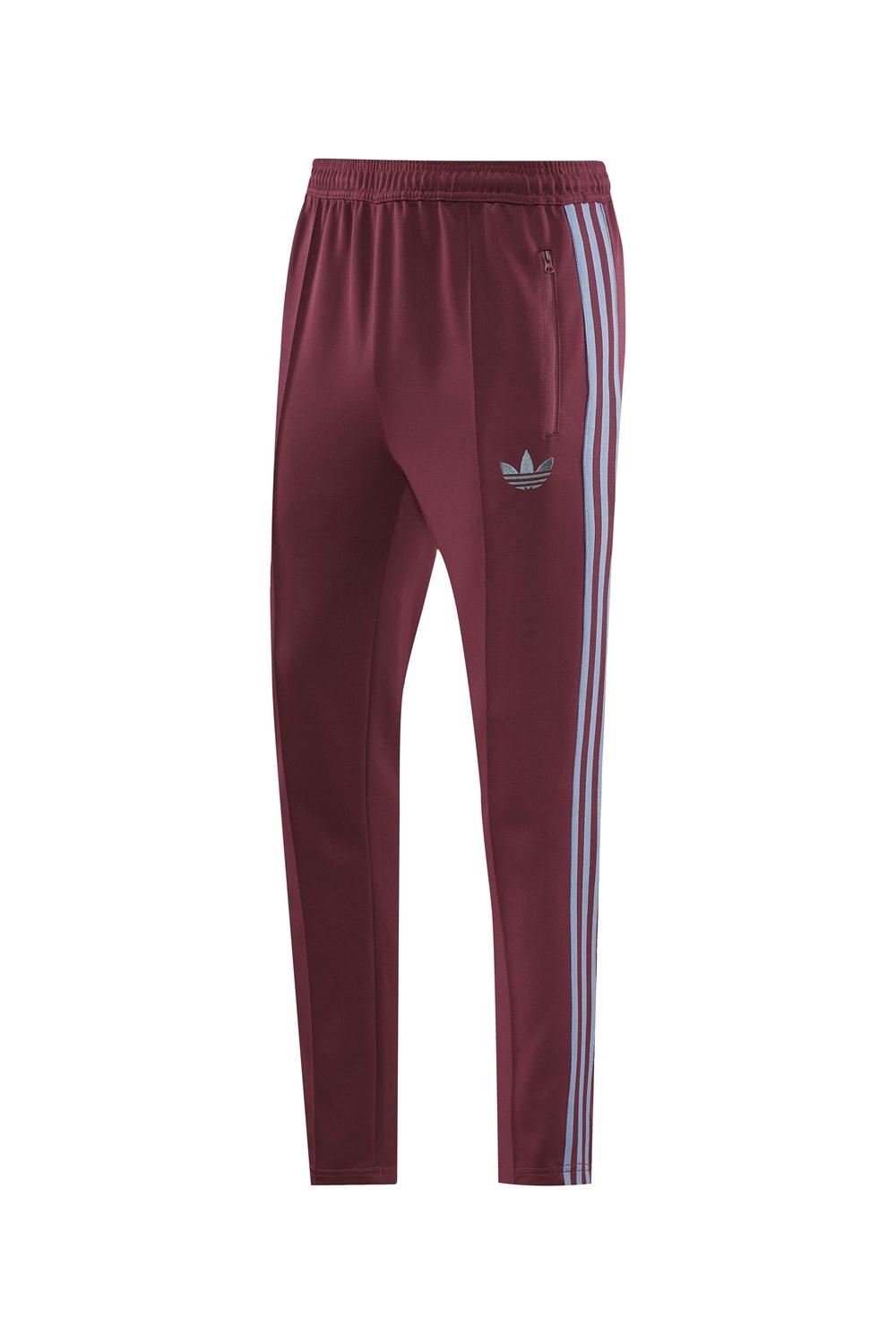 24/25 Adidas Original Wine Full Zipper Jacket +Long Pants