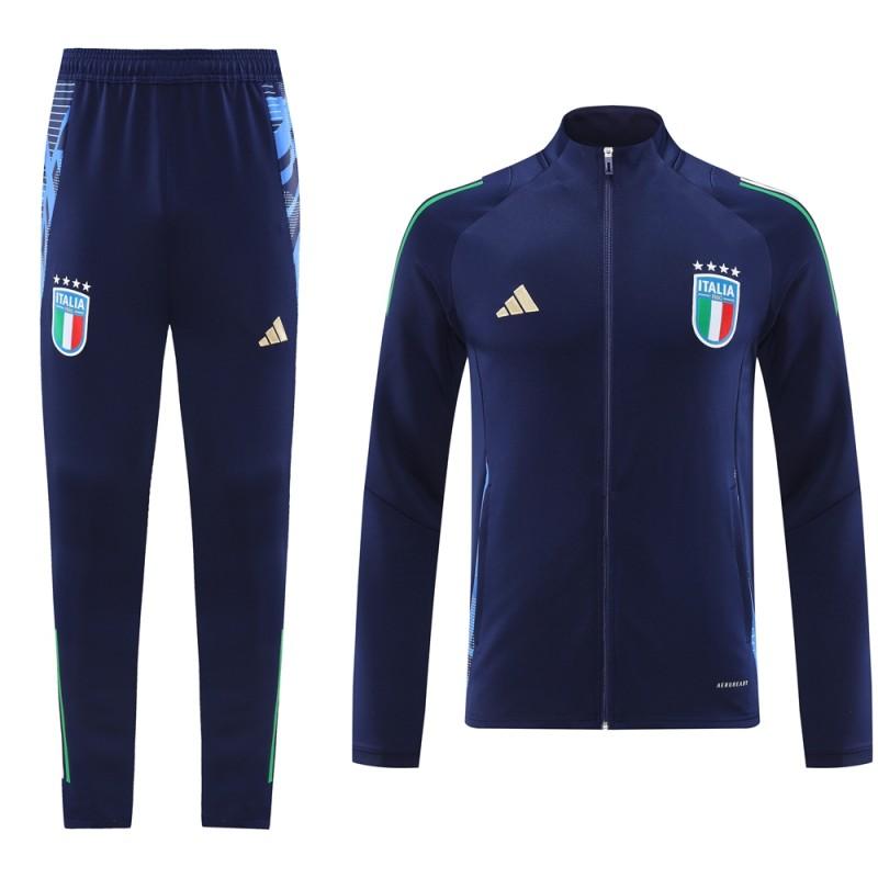 2024 Italy Navy Full Zipper Jacket +Long Pants