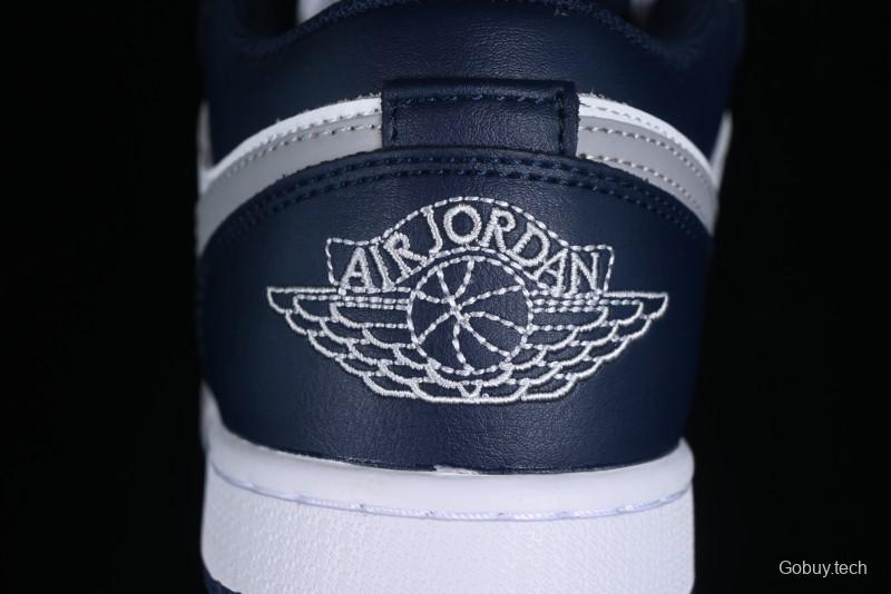 Nike Air Jordan 1 Low AJ1 White Blue Grey Low Top Lifestyle Basketball Shoes - 553558-141