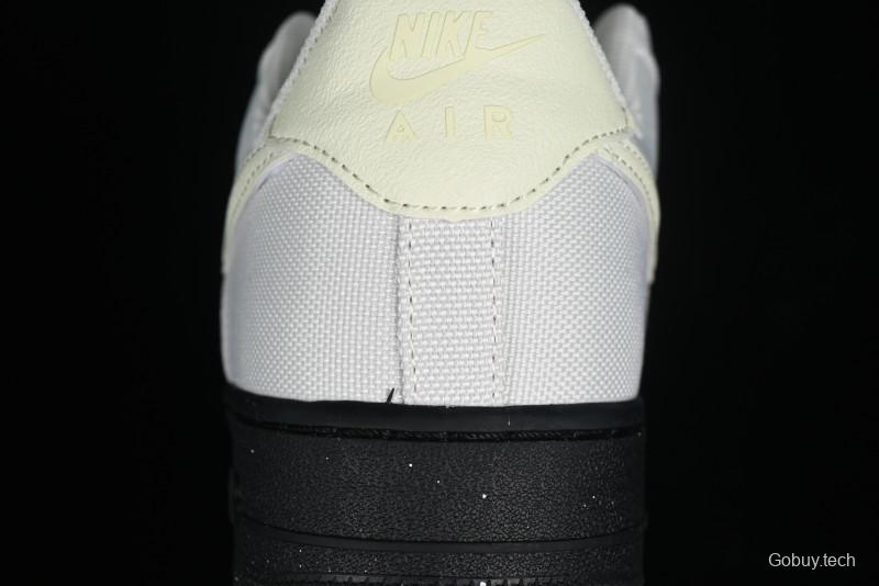 Nike Air Force 1 '07 Low White Black Canvas Casual Sneakers - FJ4160-002