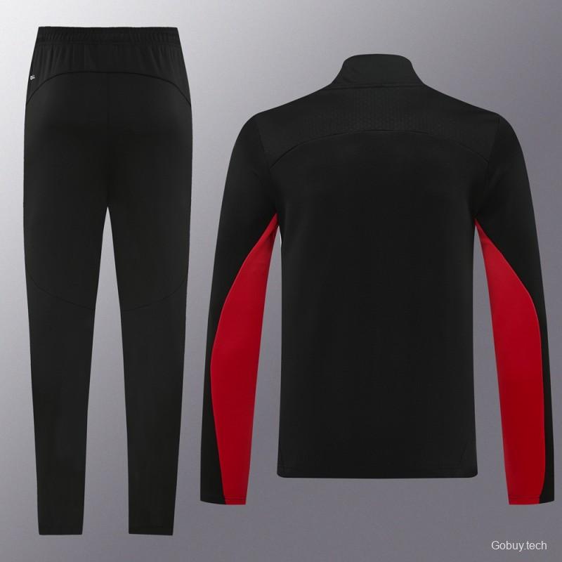 24/25 AC Milan Black/Red Full Zipper Jacket +Long Pants