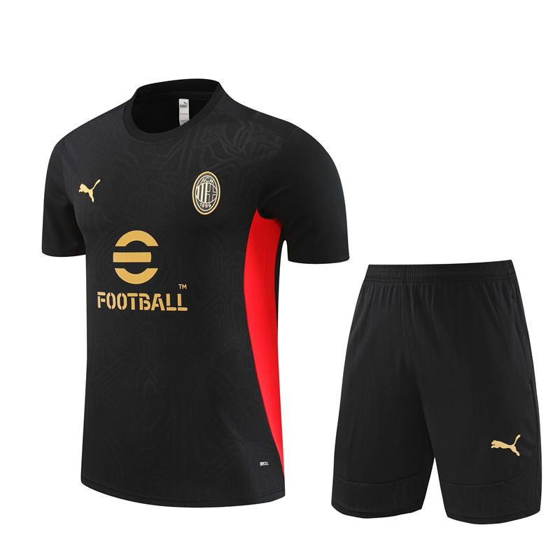 24/25 AC Milan Black Short Sleeve Jersey+Shorts