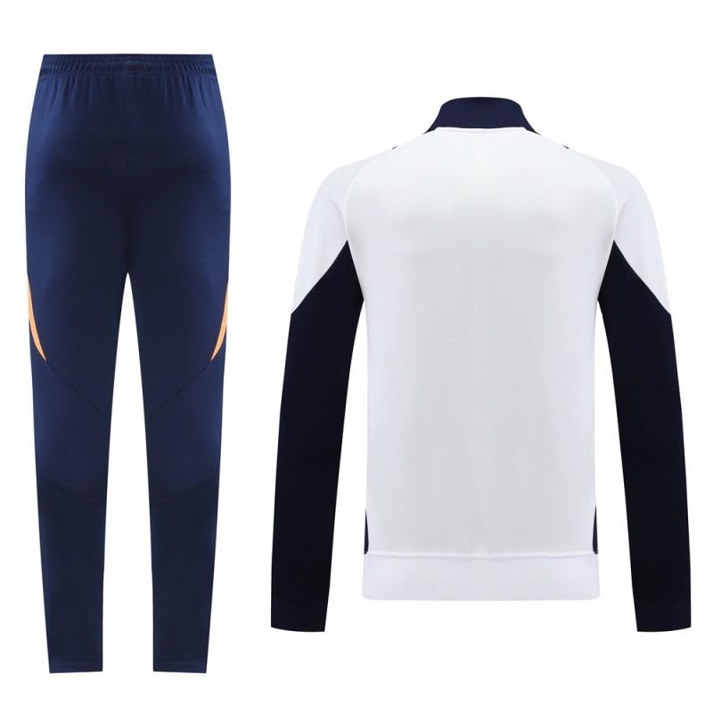 24/25 Real Madrid White Full Zipper Jacket +Long Pants