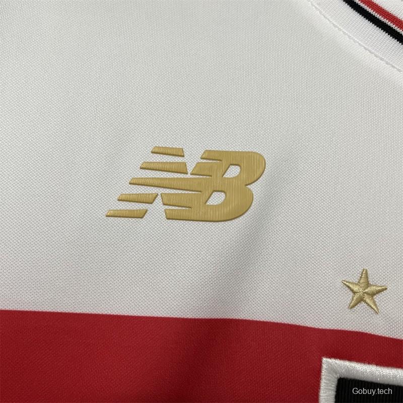 25/26 São Paulo Home Jersey With Chest Sponsor