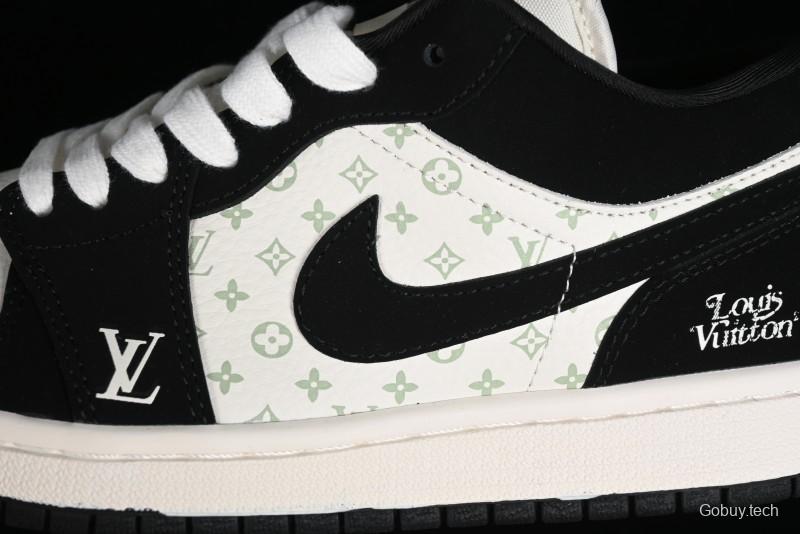 Nike Air Jordan 1 Low LV Collaboration - Black White Panda Custom Culture Casual Sneakers SJ9950-001