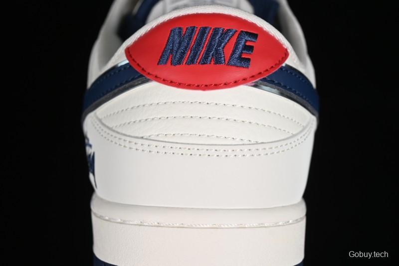 Stussy x Nike SB Dunk Low Anniversary Custom Sneakers with Blue Swoosh - DQ1098-379