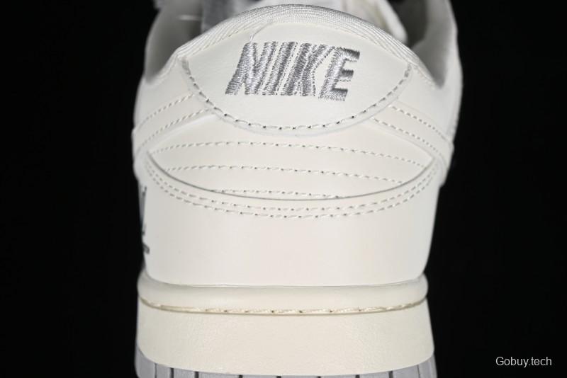 Nike SB Dunk Low LV Collaboration - Double Swoosh Beige Grey Anniversary High-End Custom Low-Top Casual Skate Shoes - FC2025-306