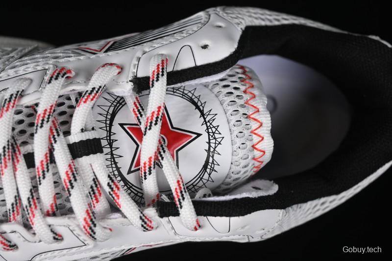 Dior Chrono Round Toe Lace-Up Lifestyle Casual Running Sneakers - 19W WHITE RED