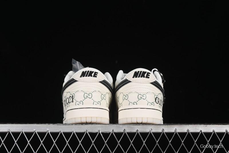 Nike SB Dunk Low Gucci Collaboration - Crystal Green Pattern Anniversary High-End Custom Low-Top Casual Sneakers - XY1688-104