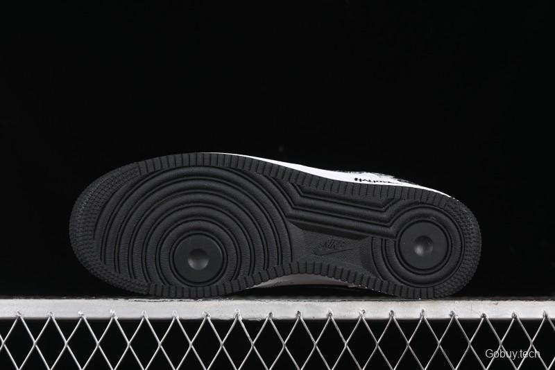 Nike Air Force 1 '07 Low Casual Sneakers with Black and White Hand-Drawn Anime Design - CT2585-100